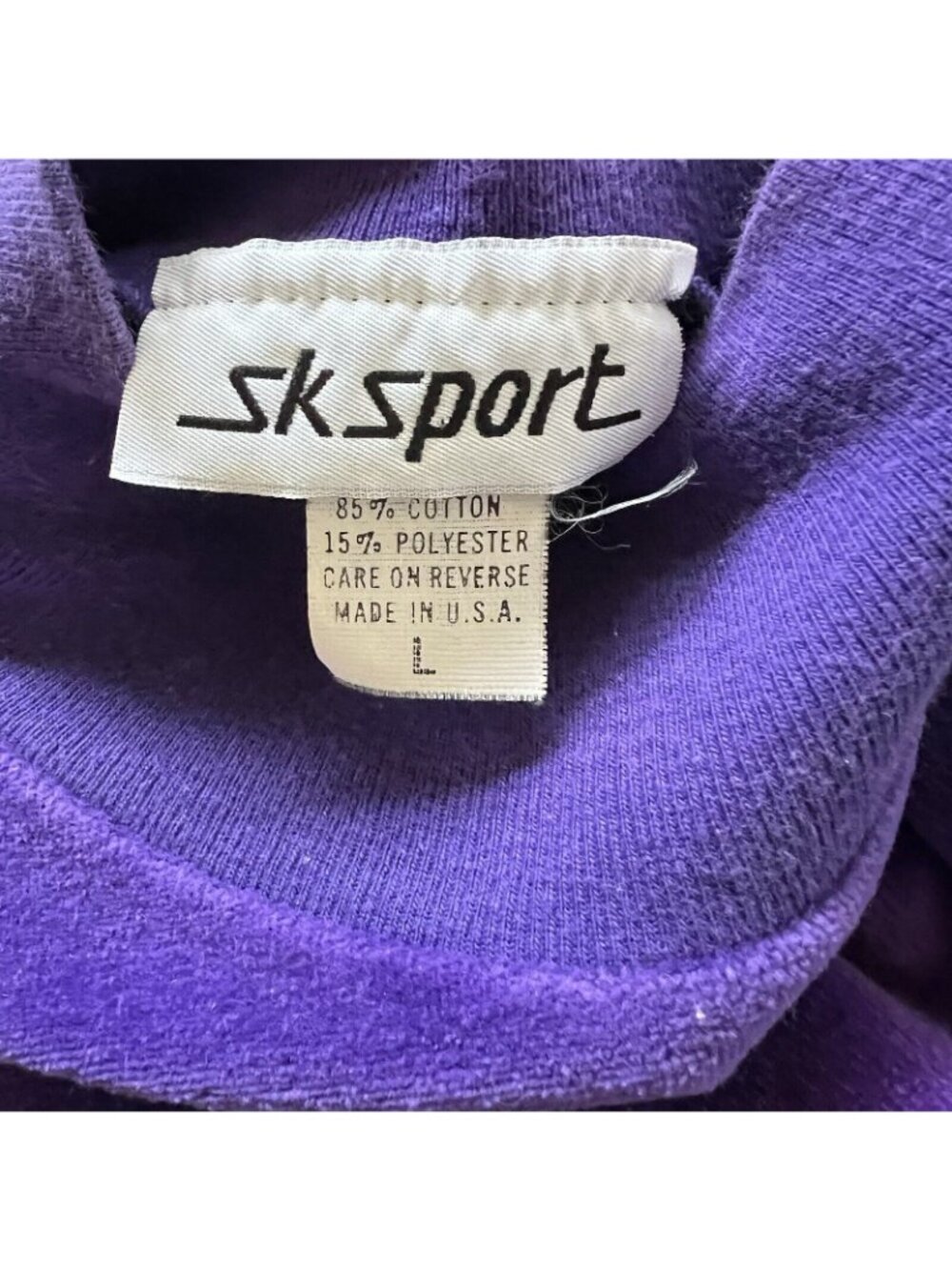 Vtg Y2K Velour Colorblock Top Track Suit Lg Purple Green Sweatshirt USA - Picture 3 of 7